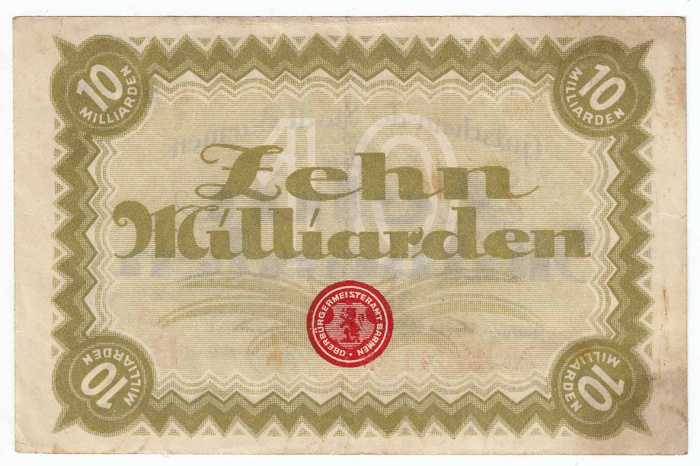 () Банкнота Германия (Веймар) 1923 год 1 000 000 000  &quot;&quot;   VF