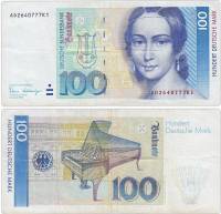 (1989) Банкнота Германия (ФРГ) 1989 год 100 марок "Клара Шуман"   VF
