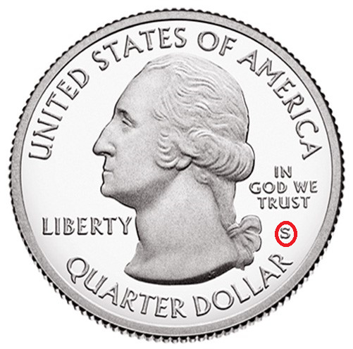 012s Монета США 2012 год 25 центов Чако  Медь-Никель  UNC