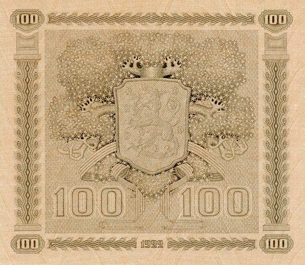 (,) Банкнота Финляндия 1922 год 100 марок    UNC