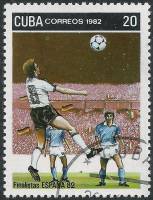 (1982-069) Марка Куба "Футбол (2)"    Чемпионат мира по футболу 1982 Испания I Θ