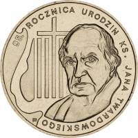 (198) Монета Польша 2010 год 2 злотых "Ян Якуб Твардовский"  Латунь  UNC