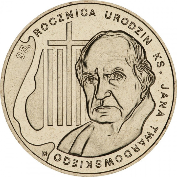 (198) Монета Польша 2010 год 2 злотых &quot;Ян Якуб Твардовский&quot;  Латунь  UNC