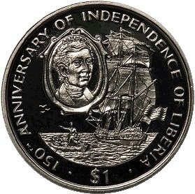 () Монета Либерия 1997 год 1  &quot;&quot;   Медь-Никель  UNC