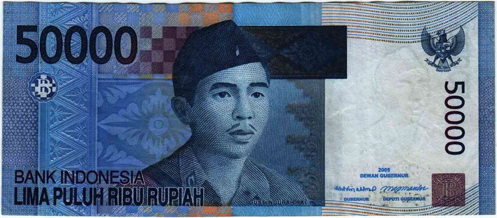 (,) Банкнота Индонезия 2005 год 50 000 рупий &quot;И Густи Нгурах Рай&quot;   XF