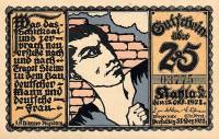 (№1921) Банкнота Германия 1921 год "25 Pfennig"