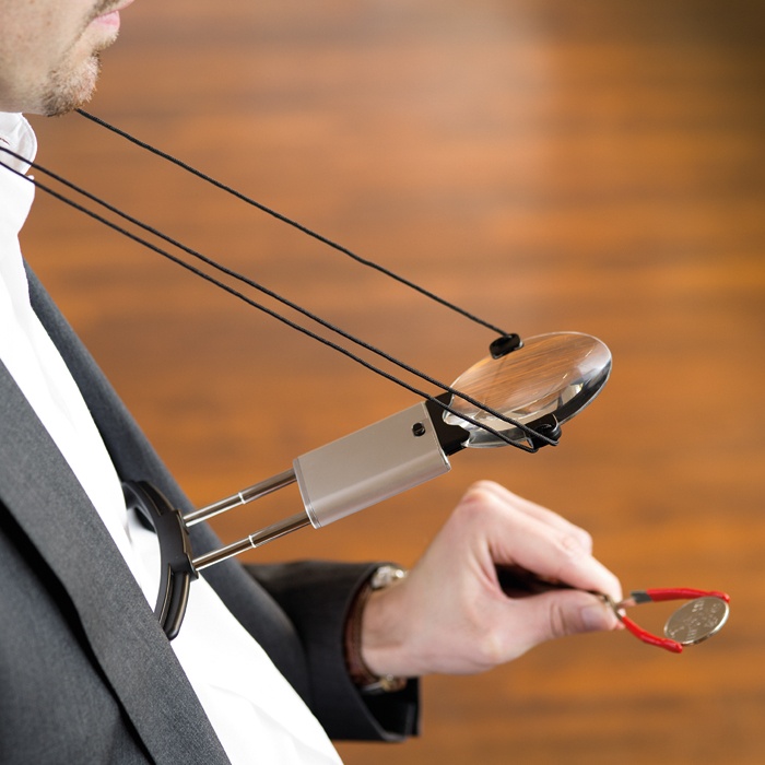 Лупа LU-300 LED, с подсветкой, увеличение 2,5-5 Германия, #342125 БЕЗ ЧЕХЛА