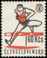 (1963-006) Марка Чехословакия "Бег с барьерами"    Спорт II Θ