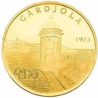 () Монета Мальта 1973 год 10  ""   Биметалл (Платина - Золото)  UNC