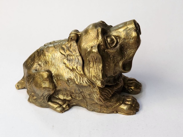 Статуэтка шкатулка тайник Собака бронза 7х10х6 см