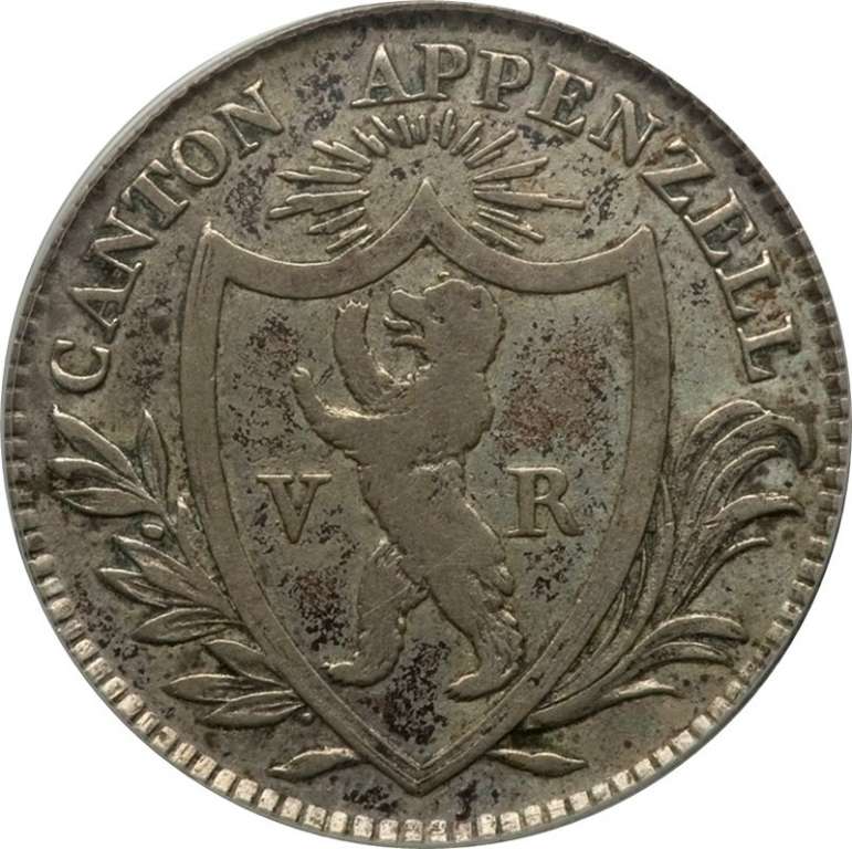 (№1809km7(appenzell)) Монета Швейцария 1809 год 1/2 Franc
