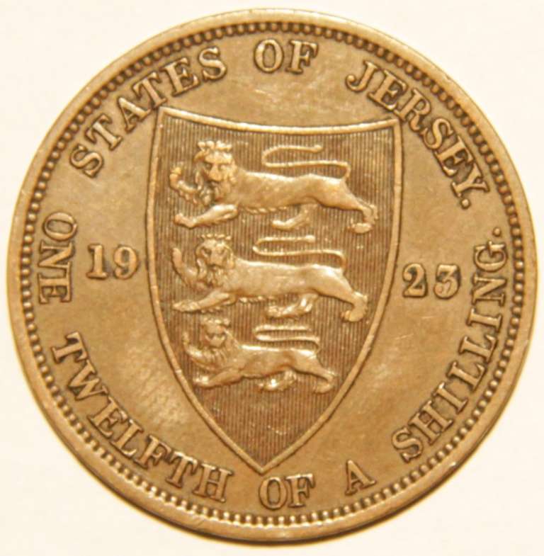 () Монета Остров Джерси 1911 год 1/12 шиллинга &quot;&quot;  Медь  UNC