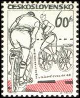 (1965-004) Марка Чехословакия "Велосипедный спорт" ,  III O