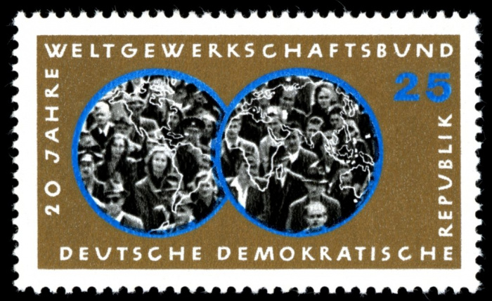 (1965-033) Марка Германия (ГДР) &quot;Демонстрация&quot;    FDGB 20 лет III Θ