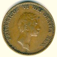 (№1813km680) Монета Дания 1813 год 1 Rigsbankskilling