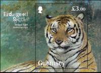 (№2012-58) Блок марок Гернси 2012 год "Бенгальский Тигр panthera тигр тигр", Гашеный