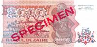 () Банкнота Заир 1991 год 2 000  ""   UNC