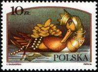 (1986-045) Марка Польша "Золотая утка"    Польские сказки III O