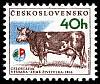 1976-040 Марка Чехословакия Корова   Сельскохозяйственная выставка II Θ