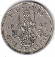(1949) Монета Великобритания 1949 год 1 шиллинг "Георг VI"  Шотландский герб Медь-Никель  XF
