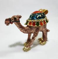 Шкатулка Верблюд металл глазурь стразы (крышка на магните)