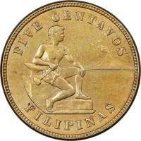 (№1903km164) Монета Филиппины 1903 год 5 Centavos (Пять)