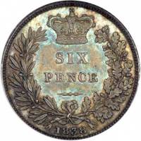 () Монета Великобритания 1838 год 6000  ""   Биметалл (Серебро - Ниобиум)  AU