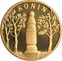(166) Монета Польша 2008 год 2 злотых "Конин"  Латунь  UNC