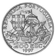 () Монета Португалия 1997 год 200 эскудо ""  Биметалл (Платина - Золото)  UNC