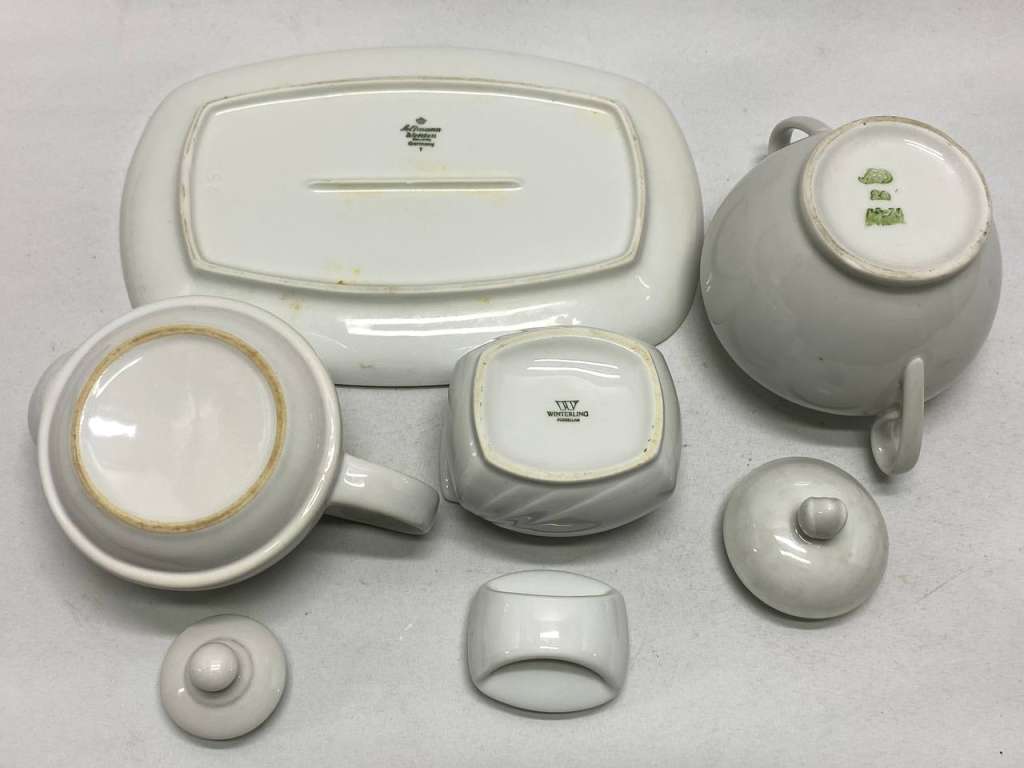 Набор для чая 4 предмета, чайник, 2 сахарницы, блюдо