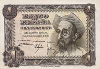  Банкнота Испания 1951 год 1     UNC