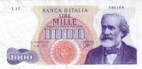 (№1963P-96b) Банкнота Италия 1963 год "1,000 Lire" (Подписи: Carli and Ripa)