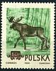 (1954-053) Марка Польша "Лось" Перф греб 12:12¼   Охраняемые животные I Θ