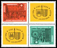 (1964-009) Лист (2 м + 2 куп) Германия (ГДР) "Промышленность"    Ярмарка, Лейпциг III O