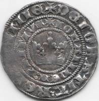 1310-1346 Монета Богемия 1 Пражский грош Ян I Люксембургский  Без даты Серебро Ag 500  XF