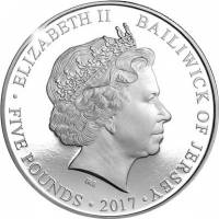 () Монета Остров Джерси 2017 год 5 фунтов ""   UNC