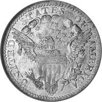 (1801) Монета США 1801 год 5 центов  3. Драпированный бюст, геральдический орёл Серебро Ag 892  VF