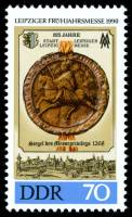 (1990-019) Марка Германия (ГДР) "Печать честной привилегии (1268)"    Ярмарка, Лейпциг II Θ