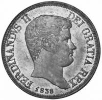 (№1835km325) Монета Италия 1835 год 120 Grani (Фердинандо II)