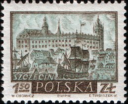 (1960-064) Марка Польша "Щецин"   Исторические города №2 III &Theta;