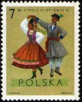 (1969-061) Марка Польша "Курпы, Варшава"   Национальная одежда III O