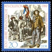 (1989-047) Марка Германия (ГДР) "Знаменосец"    Французкая революция III O