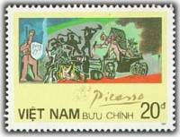 (1987-088a) Марка Вьетнам "Война"  Без перфорации  Картины Пикассо III Θ