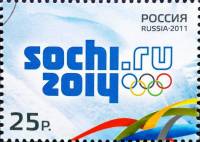 (2011-) Лист марок (9 м 3х3) Россия "ХХІІ Олимпийские зимн"  III O