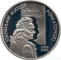 2005 Монета Польша 2005 год 10 злотых Станислав Понятовский, большой портрет  Серебро Ag 925  PROOF