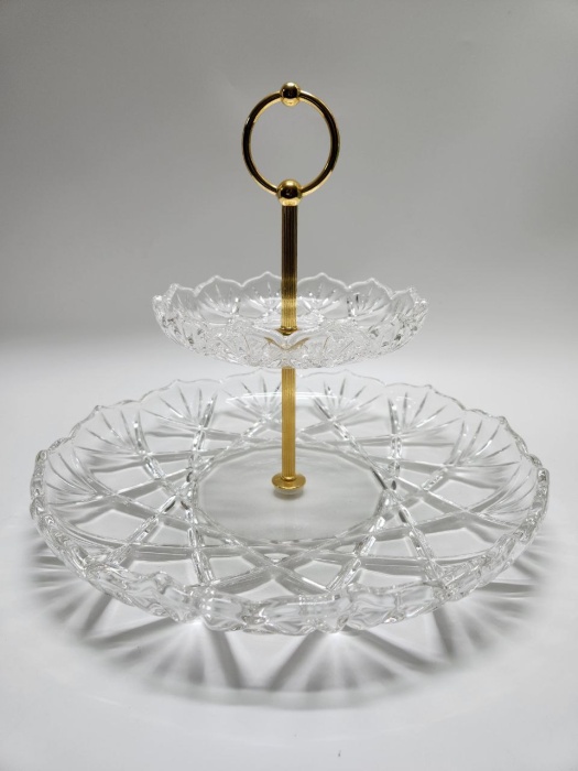 Фруктовница двухъярусная Mikasa с золотой ручкой