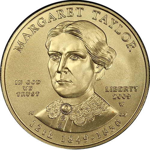 (013w) Монета США 2009 год 10 долларов &quot;Маргарет Тейлор&quot; 2009 год  PROOF
