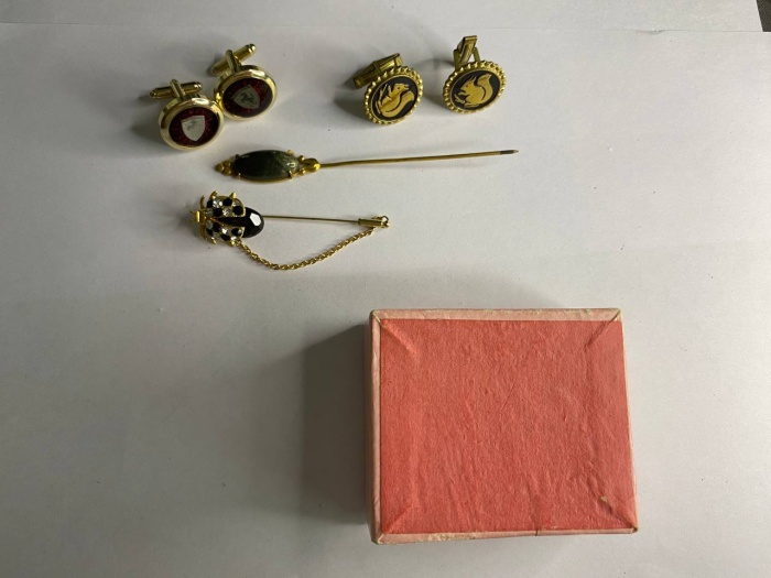 Запонки 2 пары, брошь, шляпная булавка СССР