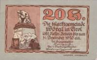 (№1920) Банкнота Австрия 1920 год "20 Heller"