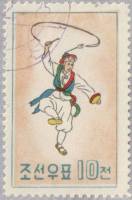 (1960-004) Марка Северная Корея "Танец с соко"   Национальные танцы КНДР III O